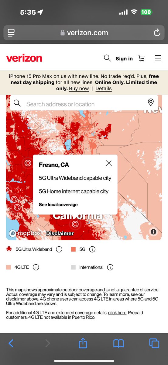 RenoWireless's tweet photo. @DarkenMoon_ @PATechUSA Not yet. Verizon hasn’t officially launched UW in Reno yet according to their map, even though a majority of the sites now have it. https://t.co/107jlvITim