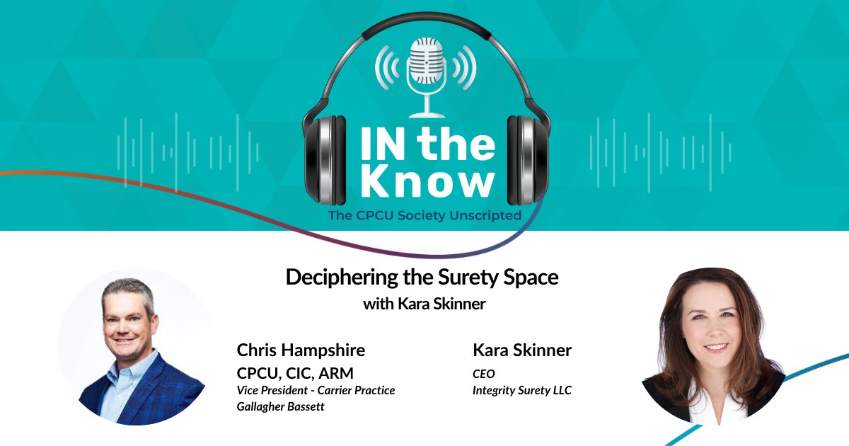 Surety has been around since the days of typewriters, but its future is full of potential. In the latest #InTheKnow episode, host <a href="/cjhampshire/">Chris Hampshire</a> and Kara Skinner explore how this 4,000 year old product is shaping the future of the insurance industry. cpcusociety.libsyn.com/deciphering-th…
