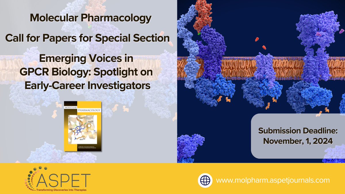 Call for papers for special issue of @MolPharm_Journal celebrating the top-tier research by attendees of the 4thTransatlantic ECI GPCR Symposium for early-career scientists. More information is available here: bit.ly/4fv3yFn. #pharmacology