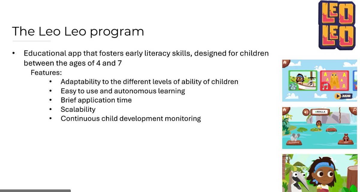 ¿Qué efecto tiene una app adaptativa xa mejorar las habilidades de lectura? ¿Será eficaz para niños preescolares con dificultades especiales? 
<a href="/J_Bloomfield_/">Juanita Bloomfield</a> <a href="/UnivMontevideo/">Universidad de Montevideo</a> presentó ayer evaluación de impacto que haremos junto a <a href="/AnaInesBalsa/">Ana Ines Balsa</a> y <a href="/BelenMichel/">Belén Michel Torino</a>, fondos GDLab <a href="/el_BID/">Banco Interamericano de Desarrollo</a>