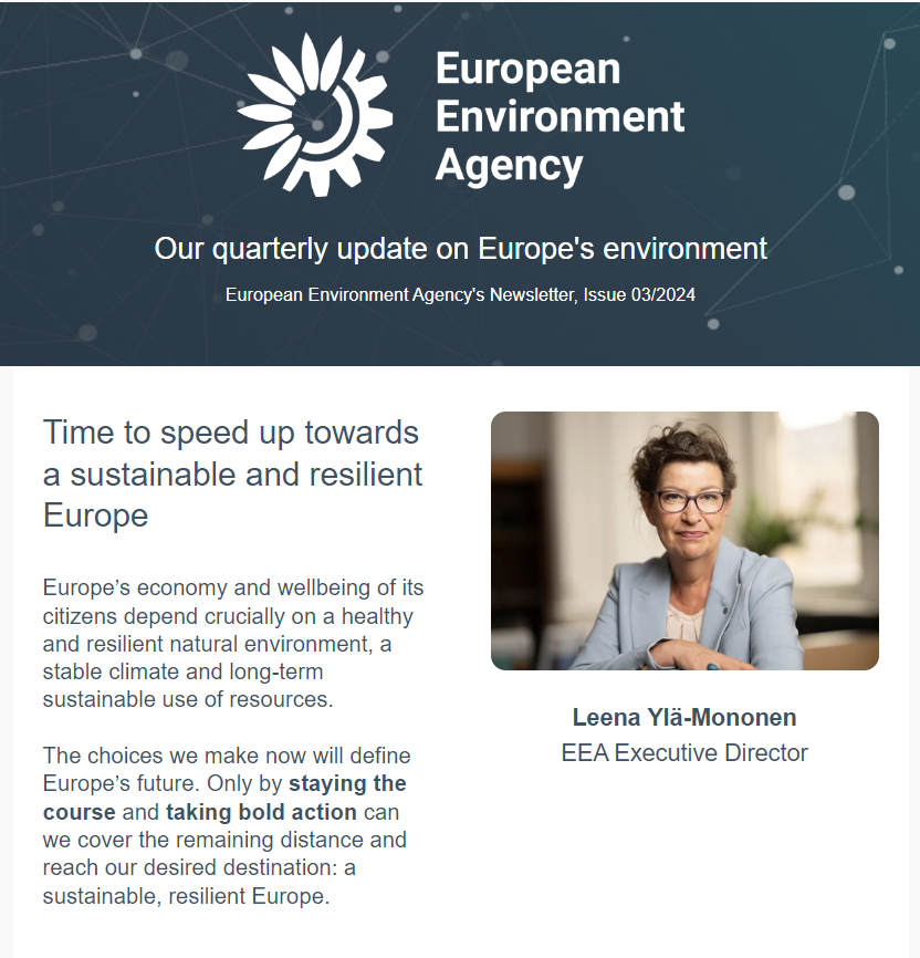 EUEnvironment's tweet photo. #EEAnewsletter is out! 
Our Executive Director takes stock of current policy debates in the new EU policy cycle &amp; Europe's transition towards #sustainability &amp; #resilience. It also includes an interview on #Copernicus &amp; Sentinel-2C launch. 
@YlaLeena 
More https://t.co/5jsO1eef0c https://t.co/r0fcPoG7EQ