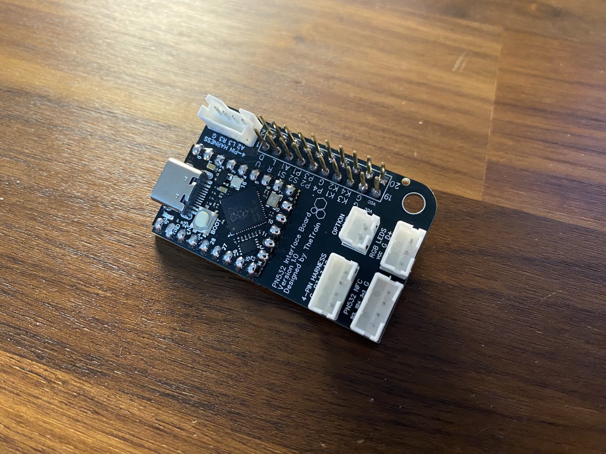 Small stackable interface board designed for the Vewlix NESiCA reader project I have been working on.

This stacks onto my RP2040 Advanced Breakout board and lets you inject inputs via NFC card.  

No mess, no wires!  Powered directly from the RP2040 ABB as well.