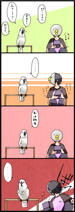 オウムからたまに出る、アドリブ挨拶 