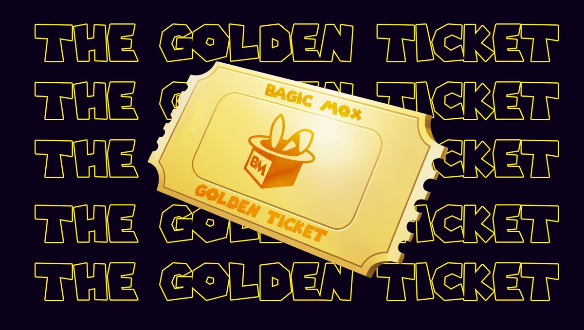 BagicMox's tweet photo. There will be 5 golden tickets in the supply 🎟️

Raffle will be on the 30th September, $11000 in prizes! 🧙‍♂️ 

Not much time left, Mint your free ticket &amp; pray 🪄: https://t.co/93J028lkgk https://t.co/equLuXNKKJ