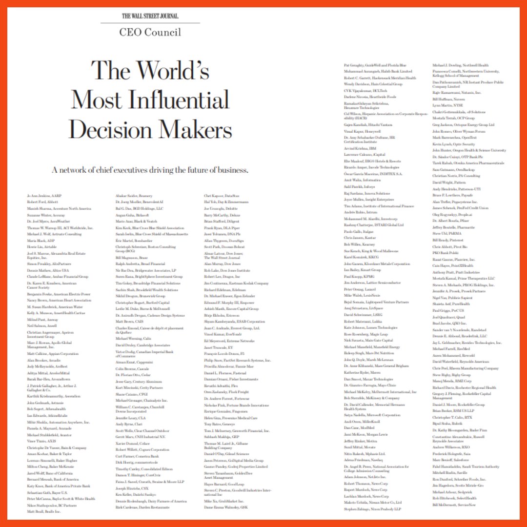 ProsekPR's tweet photo. We’re proud to share that our Managing Partner Jen Prosek has been recognized once again on @WSJ's CEO Council list of the World’s Most Influential Decision Makers.

This prestigious network unites business leaders to tackle global issues through collaboration and dialogue. https://t.co/8XK5xs02Eb
