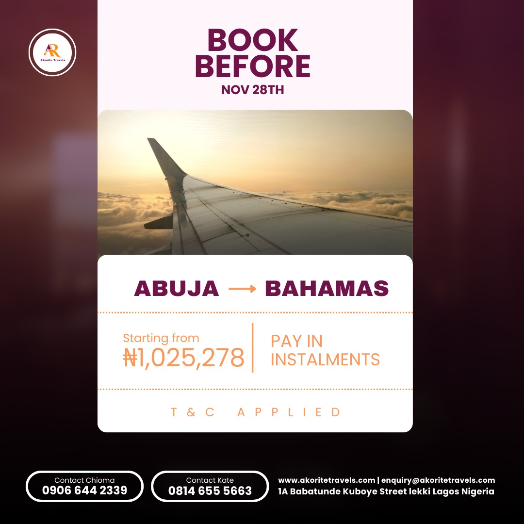 AkoriteTravel's tweet photo. Reasonable flight deals better than anywhere else!

Want your next luxury vacation? Call 09066442339 or send an email: Enquiry@akoritetravels.com #ExploreWithAkorite
#akoritetravels #travelagency #maldives #capeverde #mauritius https://t.co/ahjiK8PRZ3