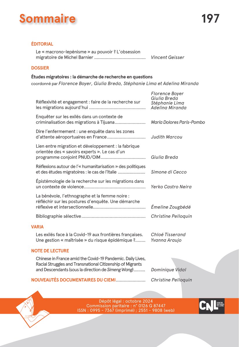 Migrations Société (@revuems) on Twitter photo Notre dernier numéro ("Études migratoires : la démarche de recherche en questions") paraîtra dans les prochains jours ! Coordonné par F. Boyer, G. Breda, S. Lima et A. Miranda (<a href="/ird_fr/">IRD.fr</a> <a href="/migrinter/">MIGRINTER</a> <a href="/lisstumr/">Laboratoire LISST</a> @URMIS <a href="/ICMigrations/">Institut Convergences Migrations</a> <a href="/RemiRevue/">Revue Européenne des Migrations Internationales</a> <a href="/DesinfoxMig/">Désinfox Migrations</a>) Notre dernier numéro ("Études migratoires : la démarche de recherche en questions") paraîtra dans les prochains jours ! Coordonné par F. Boyer, G. Breda, S. Lima et A. Miranda (<a href="/ird_fr/">IRD.fr</a> <a href="/migrinter/">MIGRINTER</a> <a href="/lisstumr/">Laboratoire LISST</a> @URMIS <a href="/ICMigrations/">Institut Convergences Migrations</a> <a href="/RemiRevue/">Revue Européenne des Migrations Internationales</a> <a href="/DesinfoxMig/">Désinfox Migrations</a>)