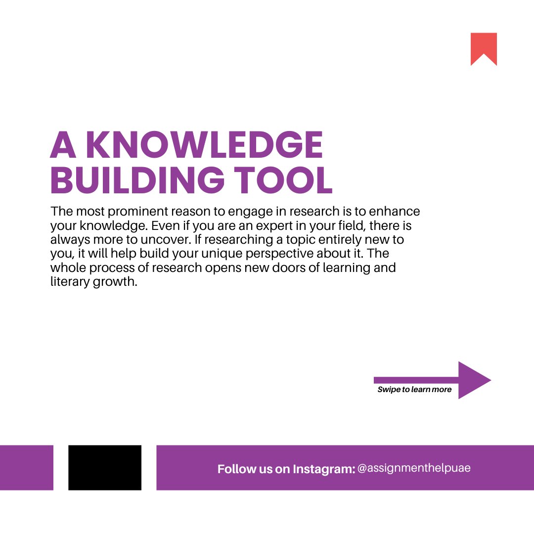 UAEAssignmentss's tweet image. Here are the top five reasons why students should engage in research. Swipe to learn more!

📩: support@assignmenthelp.ae
.
.
#Tips #StudyTips #Assignments #Assignmentdue #AssignmentHelp #study #الجامعة_العربية #Students #ResearchPapers #HomeworkHelp