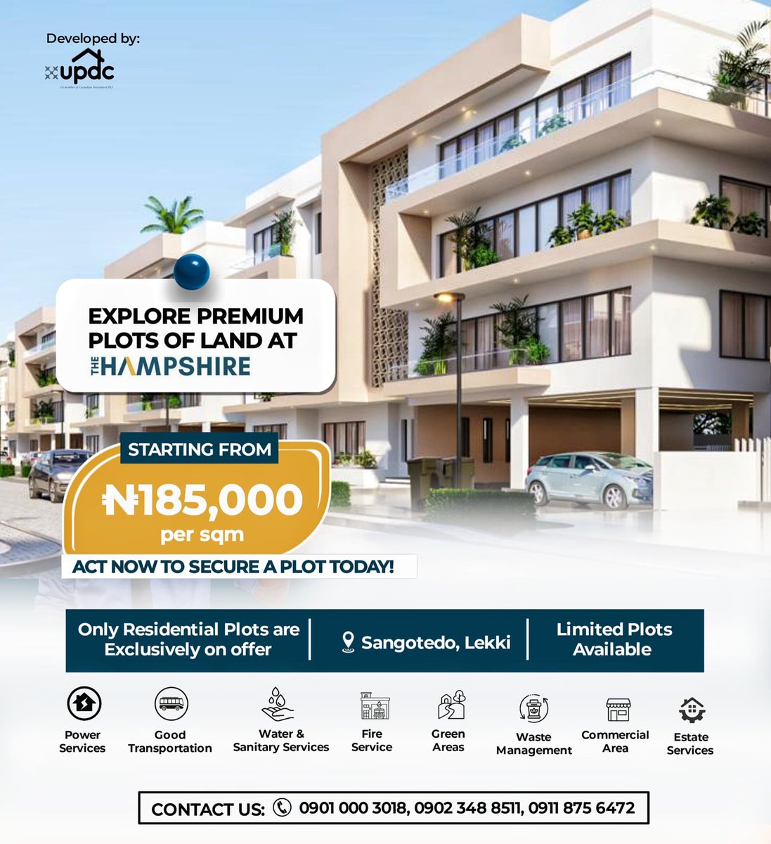updcplc's tweet photo. Explore the exquisite residential plots at #TheHampshire, offering breathtaking views, peaceful surroundings, and top-notch facilities. 

Secure your dream plot today by reaching out to our sales team to schedule a site visit. 

#InvestmentOpportunity   #UpdcPlc BREAKING NEWS https://t.co/r3Y5i3q5qV