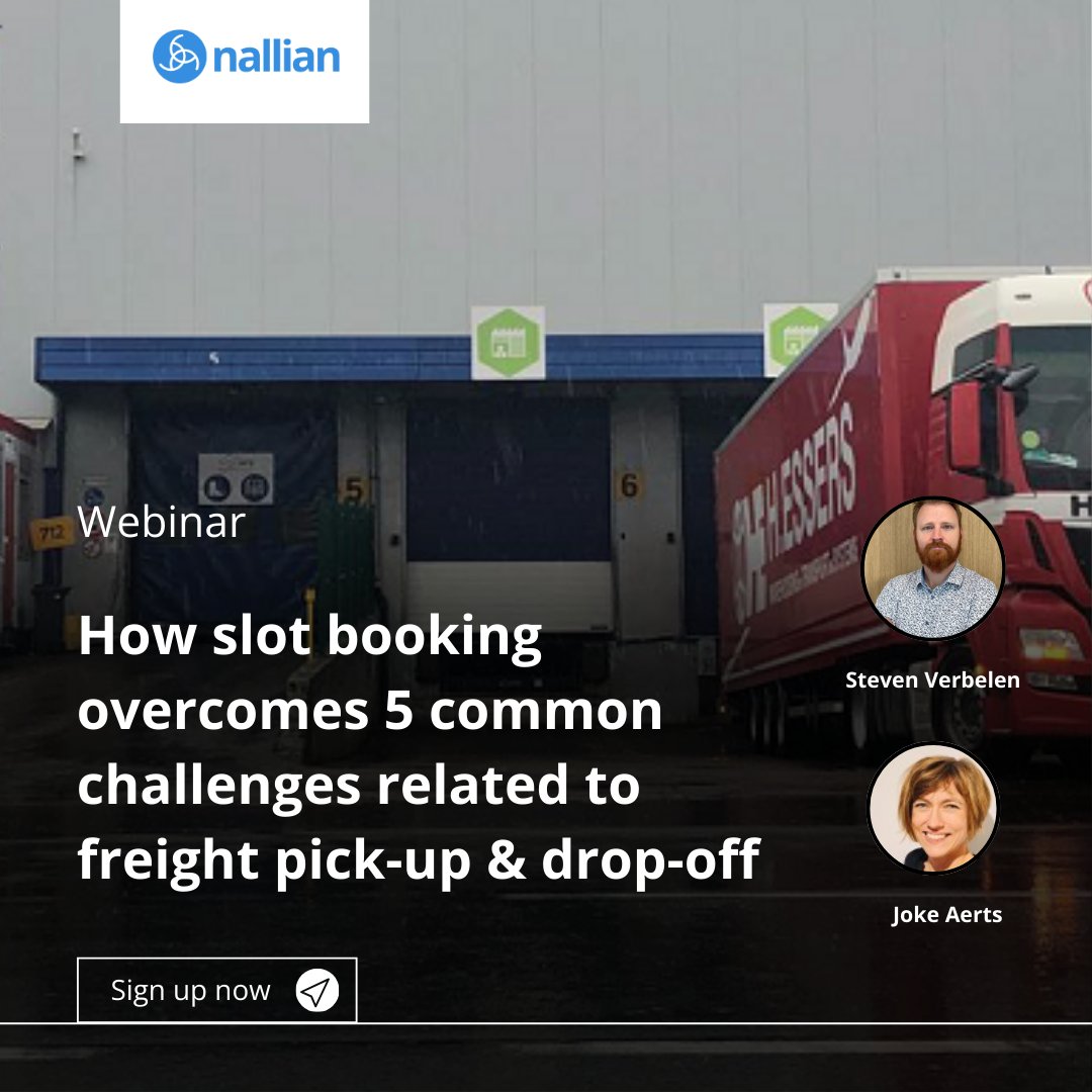 NallianInc's tweet image. Do you want to revolutionize your landside operations so you increase efficiency and improve quality? Join our webinar: eu1.hubs.ly/H0cj8XQ0

#slotbooking #slotmanagement #logistic #aircargo
