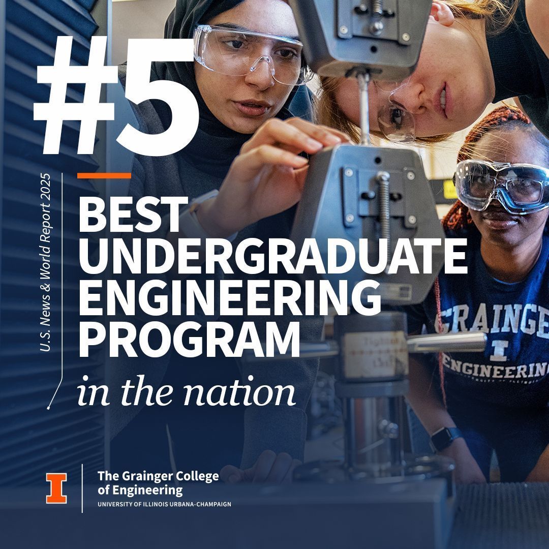 The Grainger College of Engineering is the #5 best undergraduate engineering program in the U.S. News &amp; World Report rankings. 🌟

We are proud to also have 18 undergraduate programs and specialties ranked in the top ten. ▶️ grainger.illinois.edu/about/facts-an…