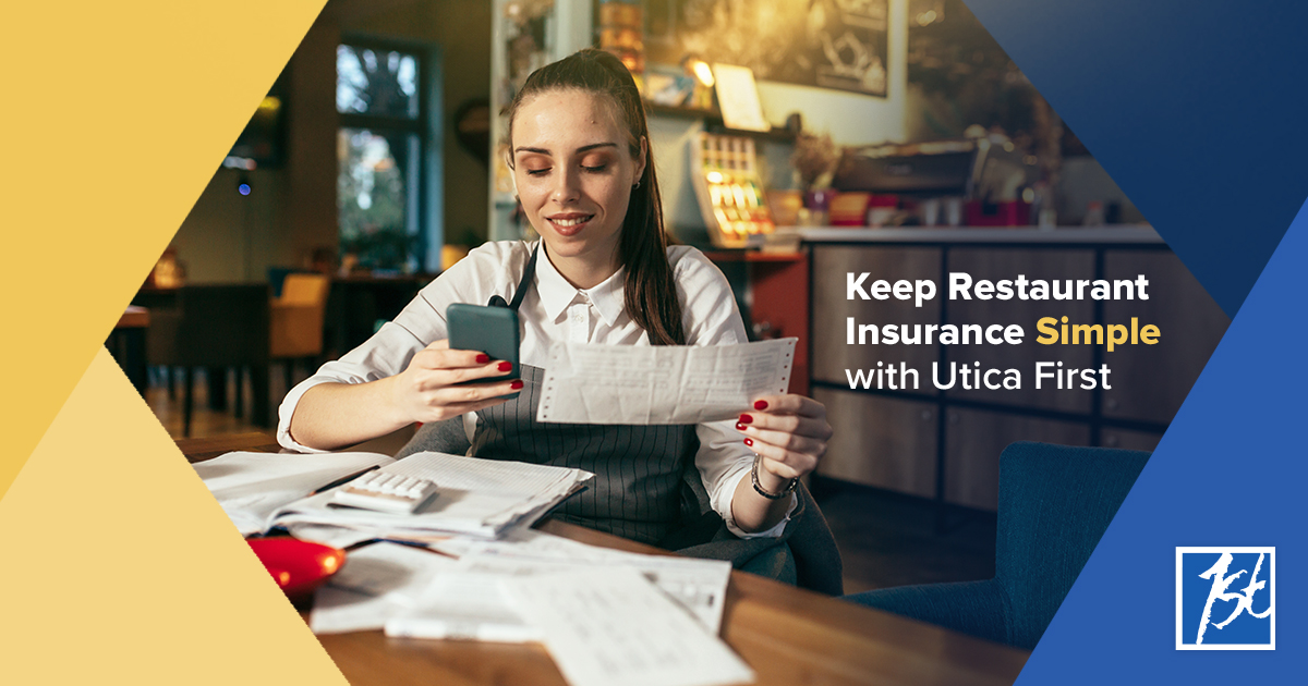 UticaFirstInsCo's tweet image. Getting insurance doesn’t have to be complex. At Utica First, we keep insurance simple w/ clear underwriting guidelines, fast quoting, &amp;amp; great pricing. Visit bit.ly/3AMwYPv to learn more about us &amp;amp; our restaurant business owner policy. #KeepingInsuranceSimple #UticaFirst