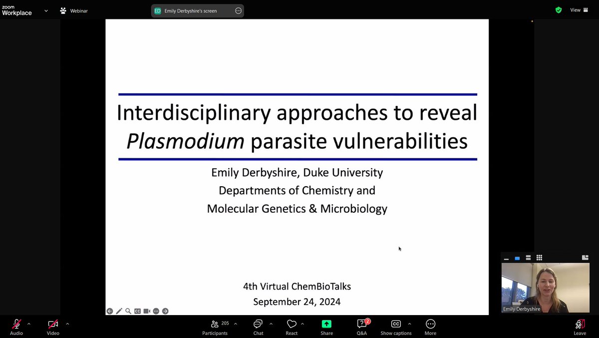 Virtual ChemBio Talks (inactive account) (@chembiotalks) on Twitter photo The fourth talk of the 4th Virtual <a href="/ChemBioTalks/">Virtual ChemBio Talks (inactive account)</a> was given by Emily Derbyshire <a href="/DerbyLabDuke/">Derbyshire Lab @ Duke</a>. She talked about her group's research on "Interdisciplinary approaches to reveal parasite vulnerabilities". cell.com/cell-chemical-… The fourth talk of the 4th Virtual <a href="/ChemBioTalks/">Virtual ChemBio Talks (inactive account)</a> was given by Emily Derbyshire <a href="/DerbyLabDuke/">Derbyshire Lab @ Duke</a>. She talked about her group's research on "Interdisciplinary approaches to reveal parasite vulnerabilities". cell.com/cell-chemical-…