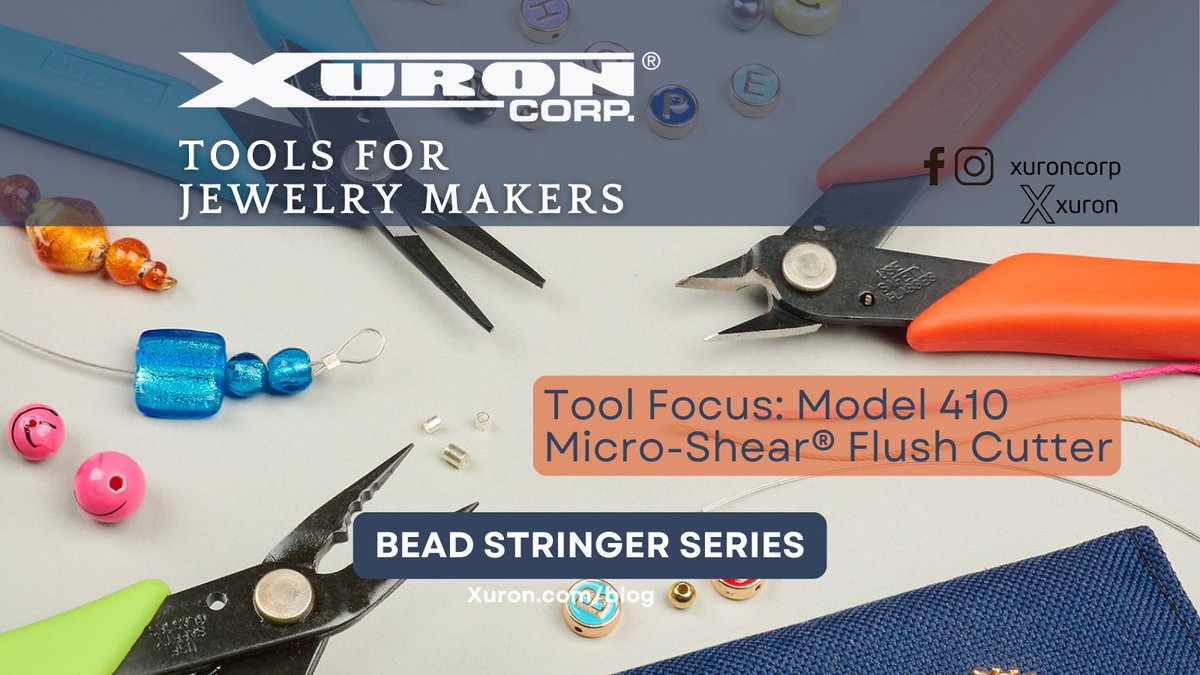 Xuron's tweet image. 🔗✨ Elevate your jewelry-making with Xuron® Tools! Our Bead Stringers Series kicks off with the 410 Micro-Shear® Flush Cutter. #XuronTools