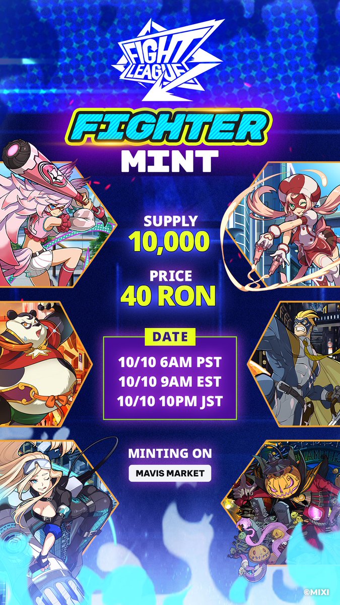 Fight League (@playfightleague) on Twitter photo THE TIME HAS COME, BASTION NEEDS YOUR HELP TO DEFEAT THE ICHARID โ
The FIGHTERS are traveling at light speed and arriving October 10!
10,000 FIGHTERs ready to fight for Bastion. Will you help them in the battle for freedom?
๐ฆนโโ๏ธ About FIGHTERS ๐ฆนโโ๏ธ
FIGHTERS are the inaugural mint THE TIME HAS COME, BASTION NEEDS YOUR HELP TO DEFEAT THE ICHARID โ
The FIGHTERS are traveling at light speed and arriving October 10!
10,000 FIGHTERs ready to fight for Bastion. Will you help them in the battle for freedom?
๐ฆนโโ๏ธ About FIGHTERS ๐ฆนโโ๏ธ
FIGHTERS are the inaugural mint