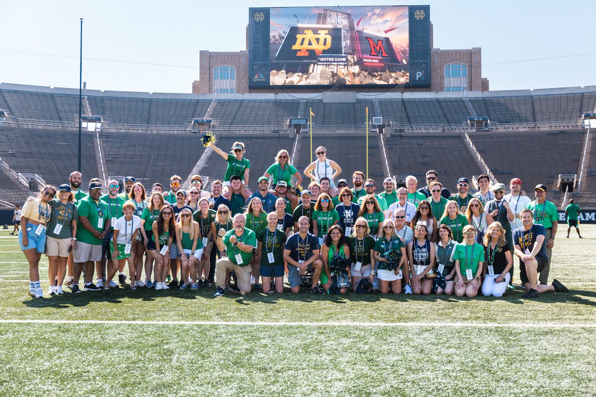 NDMonogram's tweet photo. It was great to welcome back @NDCheerTeam &amp; @NDTheLeprechaun alumni last weekend for the program’s 𝐋𝐞𝐠𝐚𝐜𝐲 𝐖𝐞𝐞𝐤𝐞𝐧𝐝! The different eras, including the current team, connected &amp; shared their experiences. Thank you to everyone who attended!☘️📣
#4forForever🎓
#NDFamily☘️ https://t.co/Mn3idmLI3d