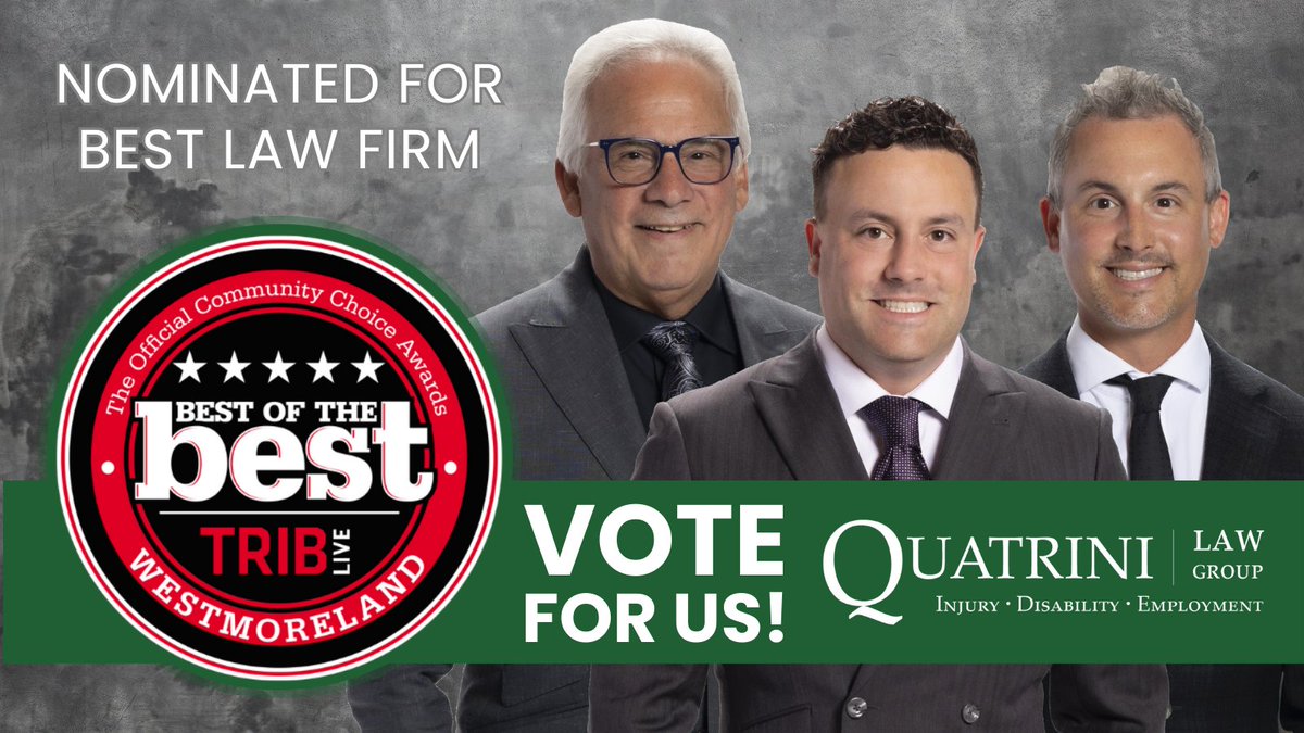 QRLegal's tweet photo. Vote Quatrini Law Group for Westmoreland County's Best of the Best Law Firm! https://t.co/IKm78TtWIP https://t.co/UFUavWOc9t