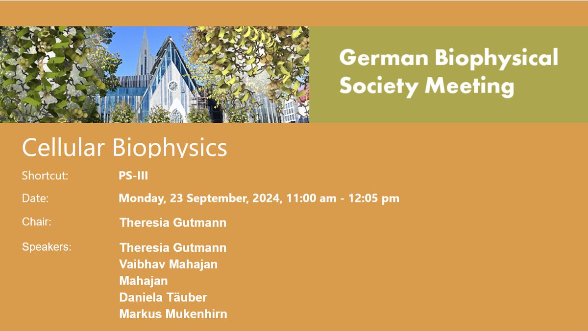 The_Gutmann's tweet photo. Had the pleasure of chairing the "Cellular Biophysics" session at the German Biophysical Society Meeting. Thanks to the organizers for an outstanding event!  Looking forward to the next sessions! #DGfB https://t.co/Du5z0TRP6g