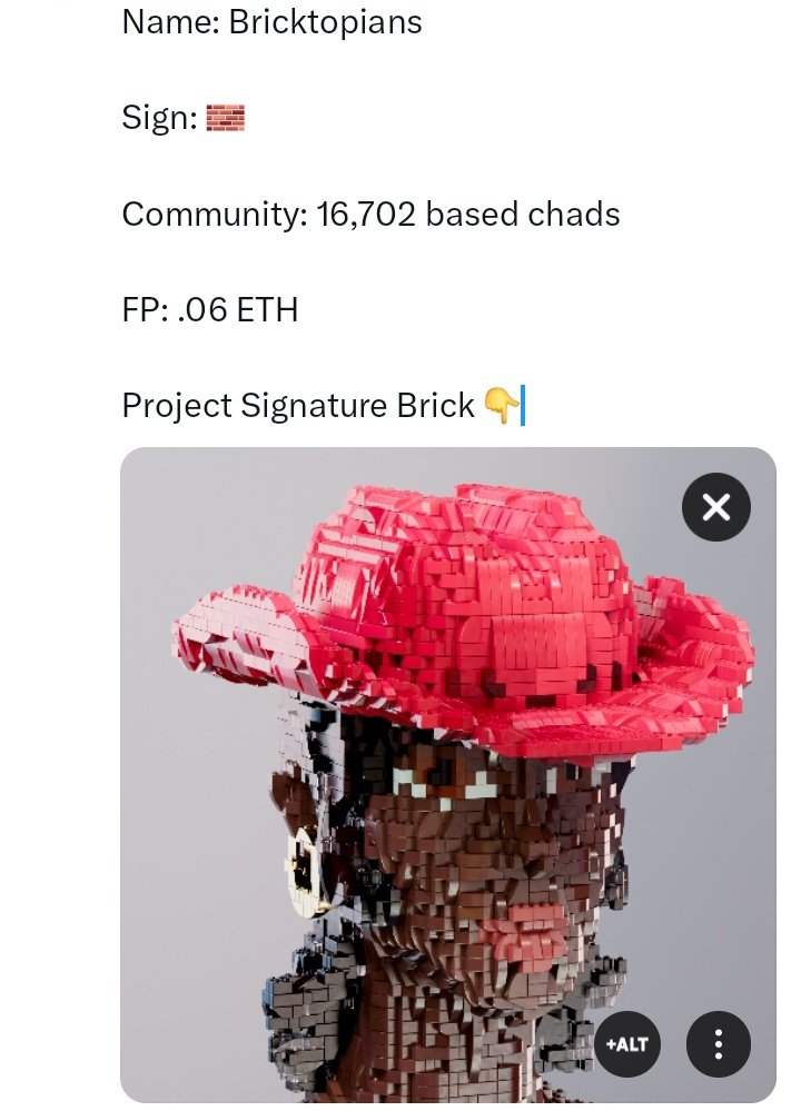 headhunncho_'s tweet photo. You see us taking over the whole timeline...

You know wearing a Bricktopian is now like a chested Batman logo for creators...

But here's everything going on with Bricktopians as an IP project that you need to know.

🧵👇 https://t.co/AshrKDgmsY