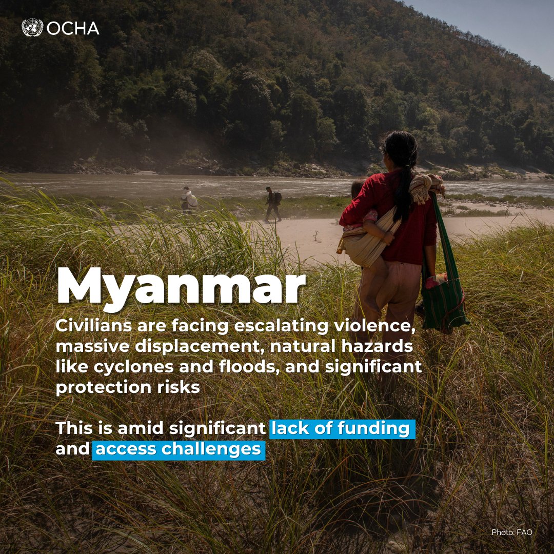 UNOCHA's tweet photo. The humanitarian situation in #Myanmar is dire.

More than a third of the population – 18.6 million people are in need of humanitarian aid.

However, close to 9 months into the year, the humanitarian response is only 27% funded as needs continue to grow.
 
#UNGA https://t.co/6097rRYERs