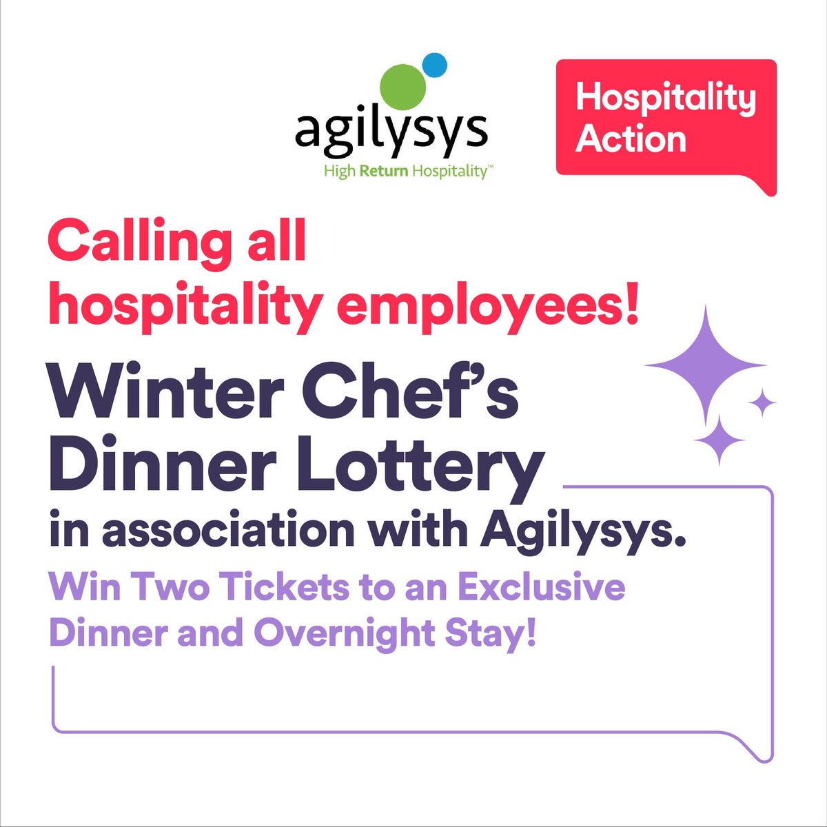 A message from Hospitality Action for all hospitality employees!

Whatever your role in our industry, enter the lottery by 2nd October to win tickets to the @hospaction Winter Chefs' Dinner &amp; overnight stay on 28th Oct. £10 per entry

More UKHA website >> buff.ly/4gyqiow