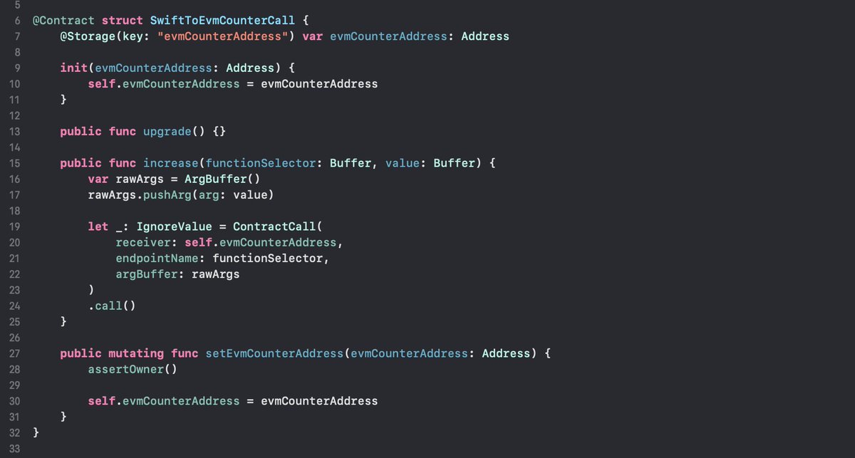Quentin (@gfusee33) on Twitter photo Swift SpaceVM -> EVM calls are working on <a href="/OneFinityChain/">OneFinity Chain | Testnet September 23rd</a> 🔥
I successfully made an EVM and a Swift SpaceVM contracts communicate between each other 🤯
EVM contract address: 0x26F07eDE97654fe5CFcc2F81D5f50B2fDb177Ee0
Swift contract address: Swift SpaceVM -> EVM calls are working on <a href="/OneFinityChain/">OneFinity Chain | Testnet September 23rd</a> 🔥
I successfully made an EVM and a Swift SpaceVM contracts communicate between each other 🤯
EVM contract address: 0x26F07eDE97654fe5CFcc2F81D5f50B2fDb177Ee0
Swift contract address:
