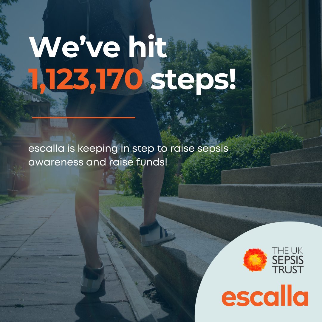 escallaTraining's tweet image. As part of #SepsisAwarenessMonth, many of our escalla staff are taking part in the #StepUpToSepsisChallenge. We're delighted to have surpassed the 1,000,000 steps mark!
You can sponsor this worthwhile cause here bit.ly/3zuB66j.
#Sepsis #Fundraiser
