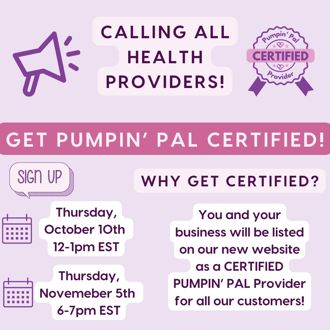 PumpinPal's tweet photo. Are you a CLC, IBCLC, CBS, or a health provider recommending Pumpin' Pal flanges to your clients?
In the training we will cover: 
✨ Why Pumpin' Pal flanges were invented 
✨ What LCs and Moms have discovered along the way 
✨ How and When to use PP flanges 
✨ Pumpin' Pal Sizing https://t.co/HXbsUum9pi