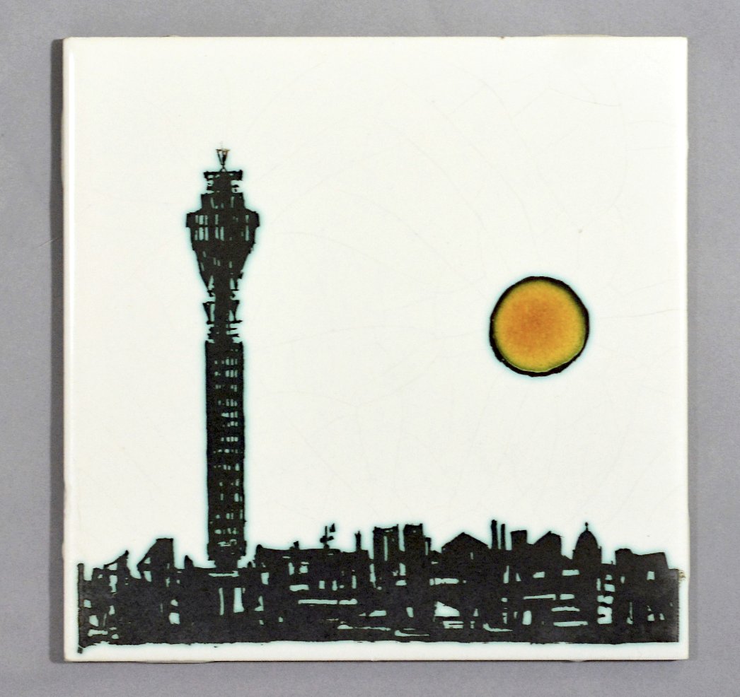 Ann &amp; Kenneth Clark tile, depicting the GPO Tower (1964)