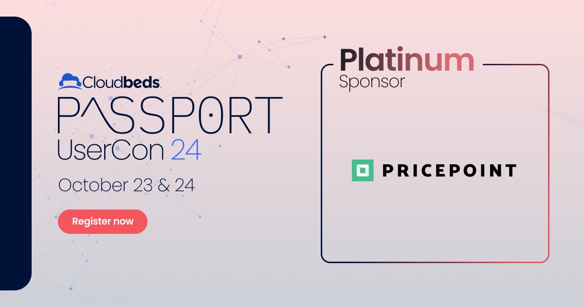 We are thrilled to announce that we are a Platinum Sponsor for the upcoming Cloudbeds Passport User Conference 2024! 📷 Join us on October 23-24 as we dive into the future of hospitality technology at this premier event! Register now: cloudbeds.brandlive.com/Passport-UserC…