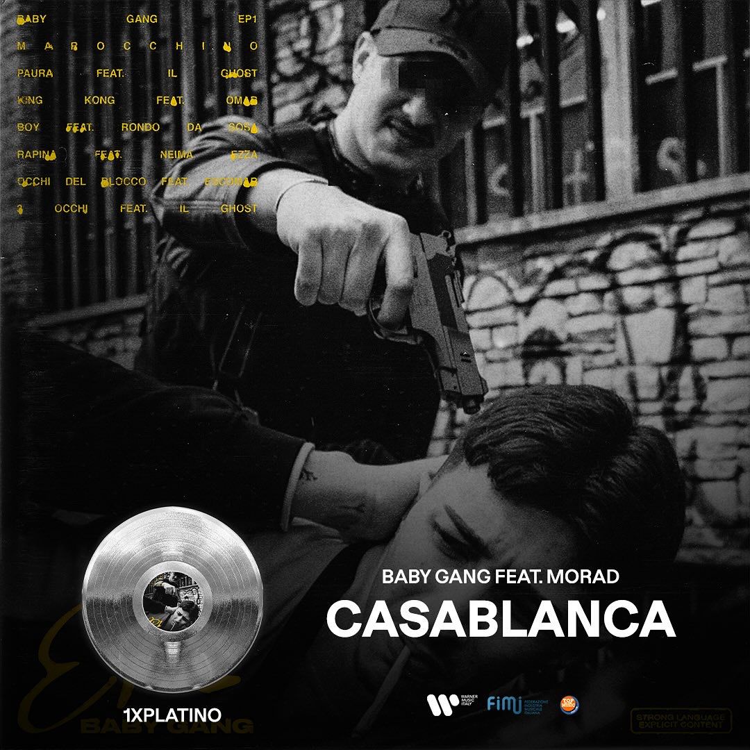 It’s #FimiAwards Time⚡

"Casablanca" di Baby Gang feat. Morad raggiunge il DISCO DI PLATINO💿

Congratulazioni
<a href="/FIMI_IT/">FIMI</a>👏🏼
