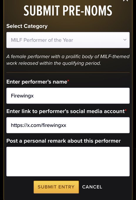 Please pre-nominate me for the 2025 @XBIZ Awards!  Thank you for your support! 💋 https://t.co/DoADvn<a class="tags" href="/tag/xbiz">@xbiz</a>