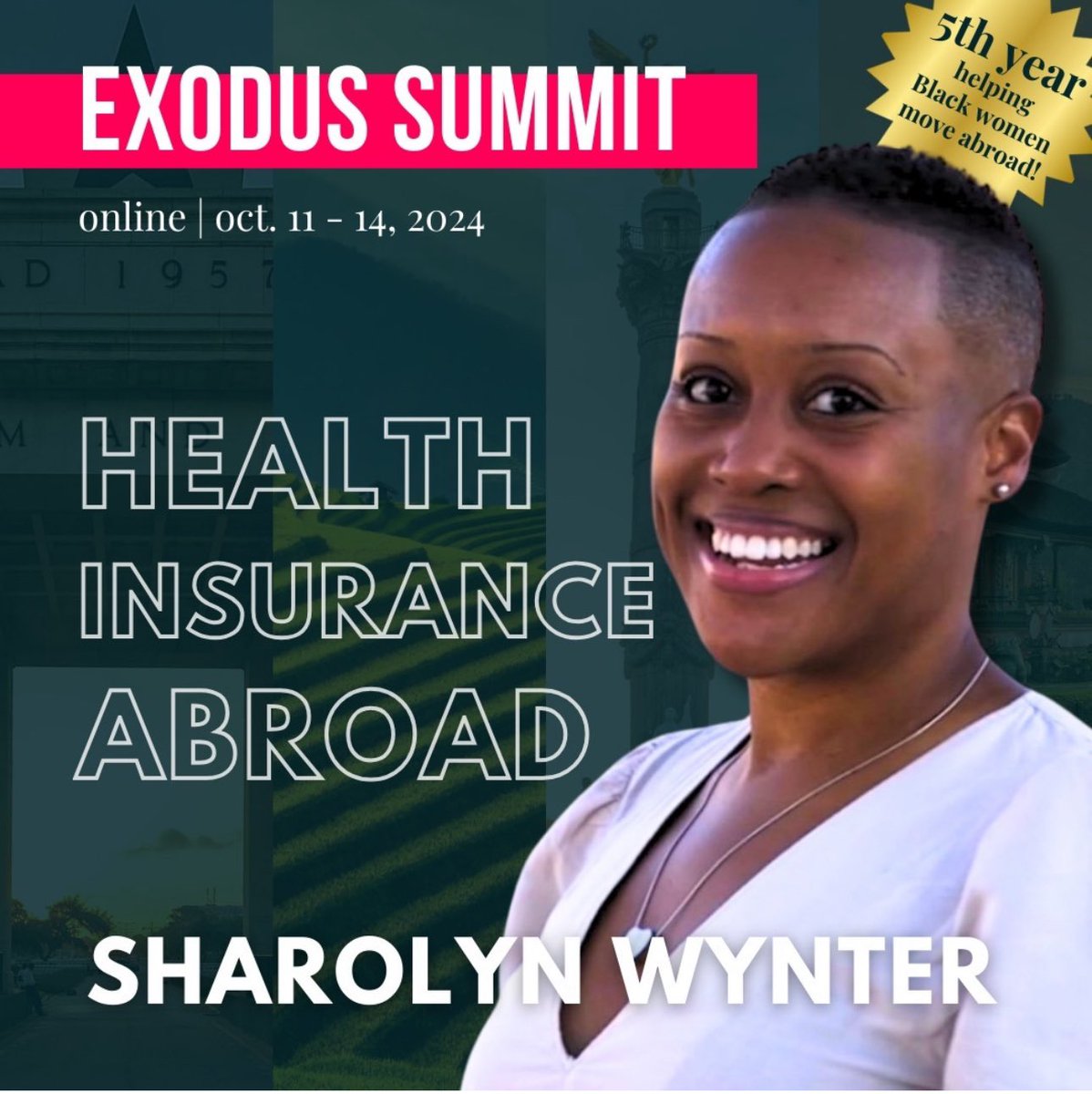 Introducing Sharolyn Wynter, Creator of <a href="/XpatChats/">XpatChats</a> as one of our speakers at ExodUS Summit 2024! Her session, “Health Insurance Abroad,” will give essential insights on protecting your health while living or working abroad. Join us exodussummit.com
