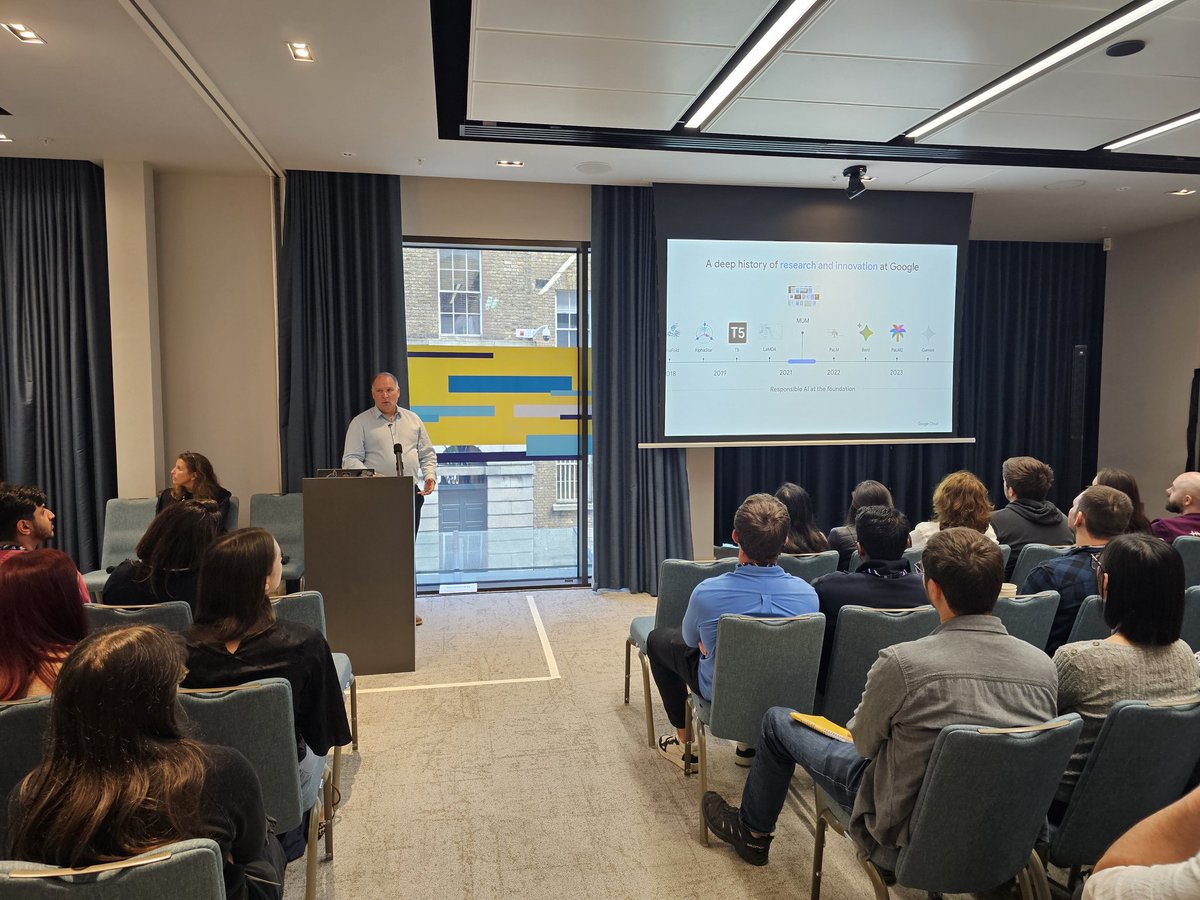 GarthGilmour's tweet photo. Deep dive in applying AI to your daily work. By @lnigro2010, @JAbel_google, and colleagues. #libertyittechcon https://t.co/d3N4MBJE8y