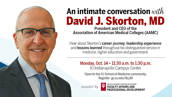 Join us for a rare opportunity Oct. 14 to hear the president of the Association of American Medical Colleges (AAMC), David J. Skorton, MD, share his leadership perspective as well as personal stories of his life and career. Register now at our link in bio. Lunch will be provided.