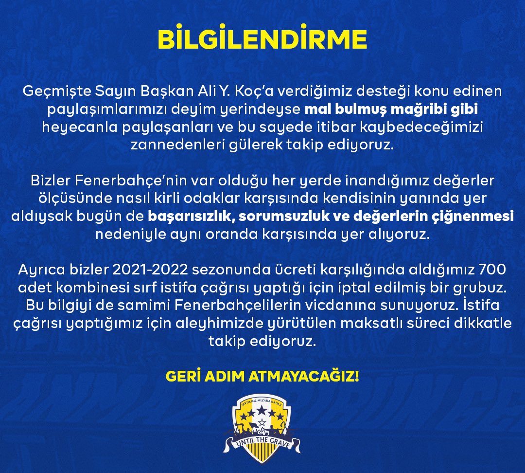 GERİ ADIM ATMAYACAĞIZ !!!

#alikocisitifa