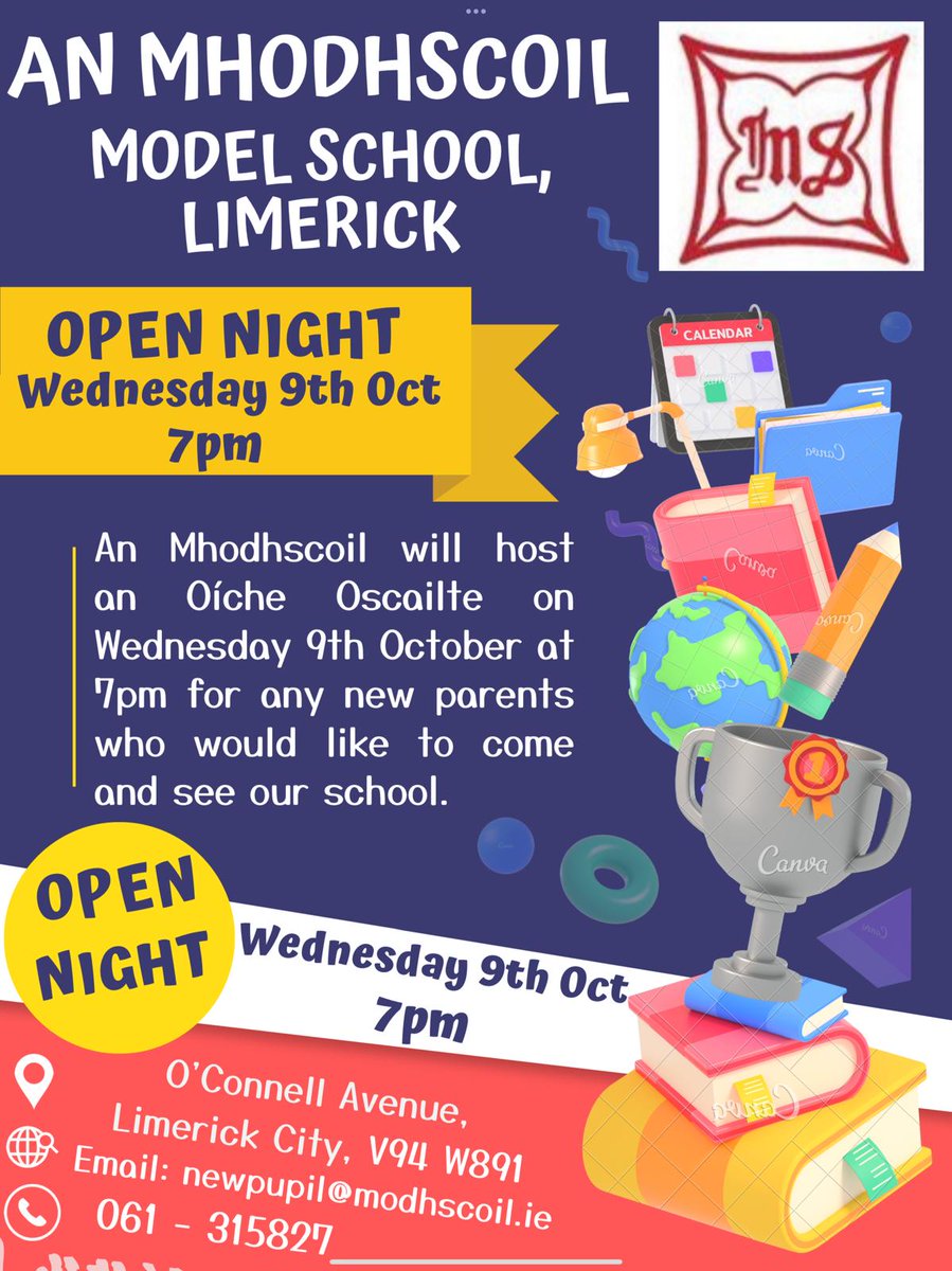 Beidh Lá Oscailte na Modhscoile ar siúl coicís ón gCéadaoin seo! Bígí linn ar an lá le blaiseadh beag a fháil den scoil álainn s'againne!
.
The Modhscoil Open Night will take place a fortnight from Wednesday! Join us on the night to get a feel for our amazing school!