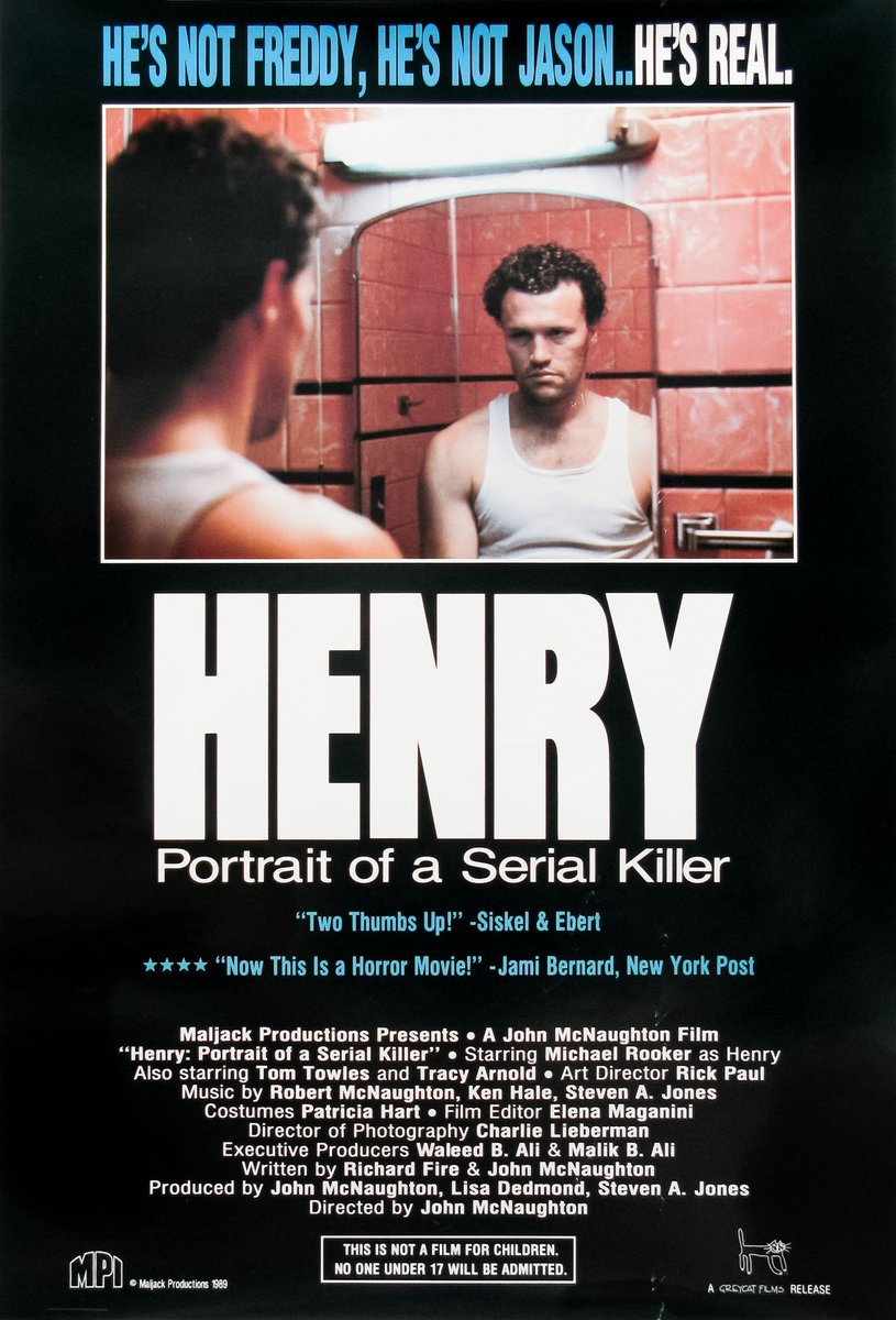 TombDracula's tweet image. On September 24, 1986 “Henry: Portrait of a Serial Killer” premiered at the Chicago International Film Festival! Directed and co-written by John McNaughton
Starring Michael Rooker, Tom Towles and Tracy Arnold.
