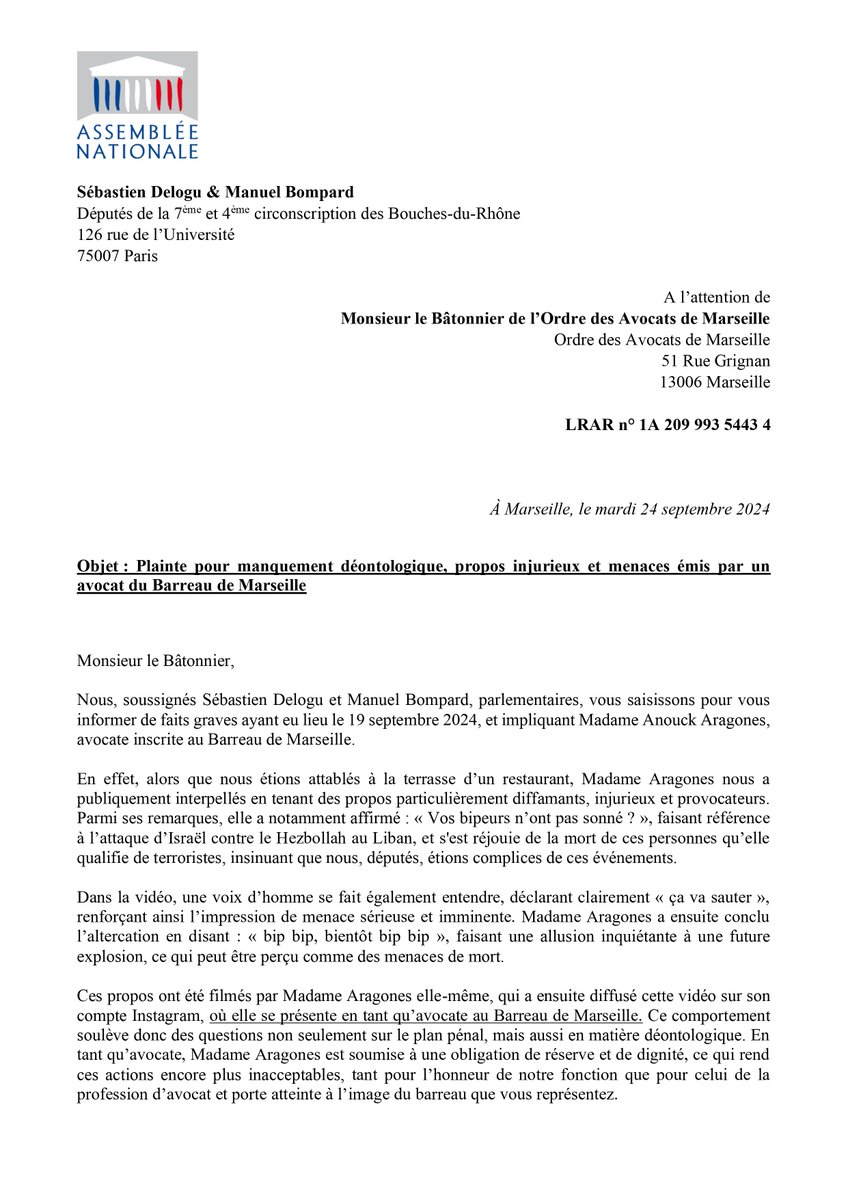 Manuel Bompard tweet media