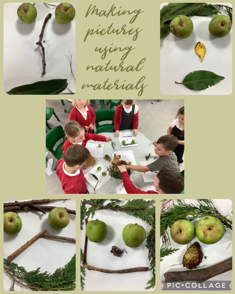 First we foraged, then we created our natural artwork 🍃 🍏 🍁