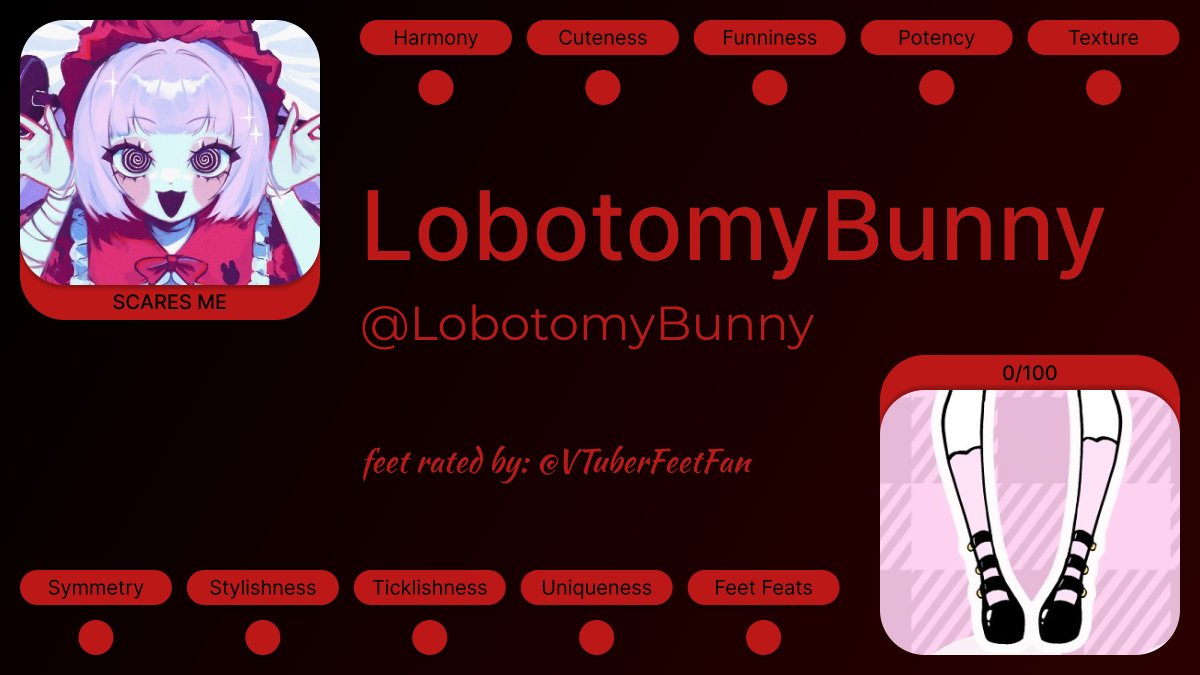 VTFeetAnalyser's tweet photo. 329. @/LobotomyBunny
Feet rating by @/VTuberFeetFan

#VTuber https://t.co/unWHsDnJn5