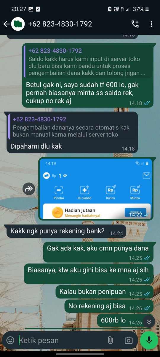 dddi_66's tweet photo. Aku kasih dana yg mmng gak ada saldo dan gak ku pakai lagi, sebelumnya aku sdh kirim no rek ku, tpi karena aku tau dia nipu langsung aku hapus https://t.co/KjiXVjCUMT
