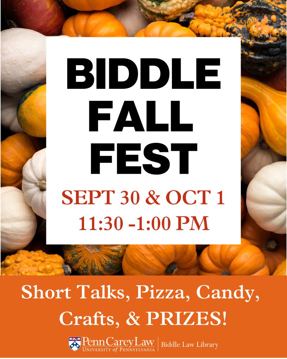 biddlelibrary's tweet photo. FALL FEST IS ALMOST HERE! Join us Mon, Sept 30 and Tues, Oct 1 from 11:30-1 in the library Gateway for some fall fun. Staff will be giving short talks about library resources, and we will have food, crafts, and prizes! Read more about the event here: https://t.co/2o2LYm79GA https://t.co/UWh7YpkjuO