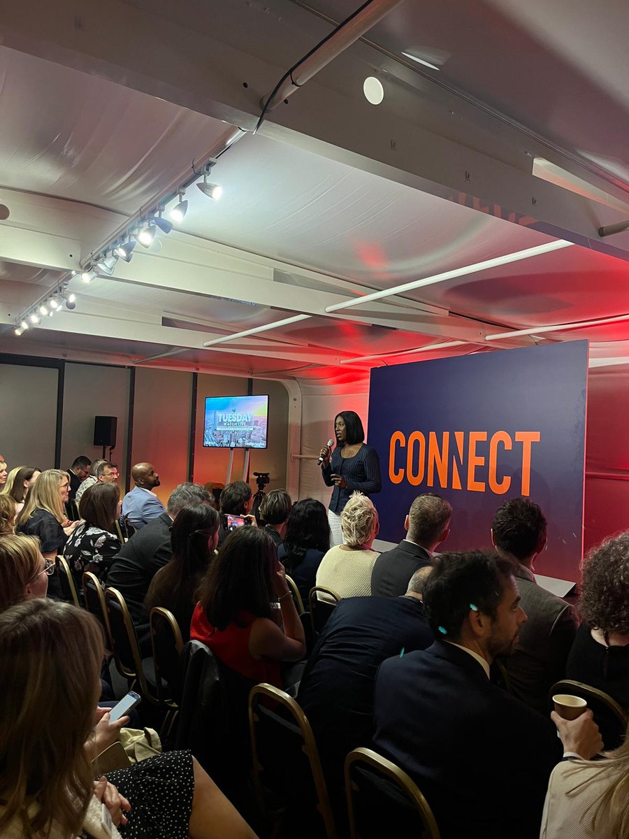 Standing room only - <a href="/FloEshalomi/">Florence Eshalomi MP</a>  welcoming friends and family to the Connect Group Leader's Speech watch party. #LabourConference2024 #LeadersSpeech