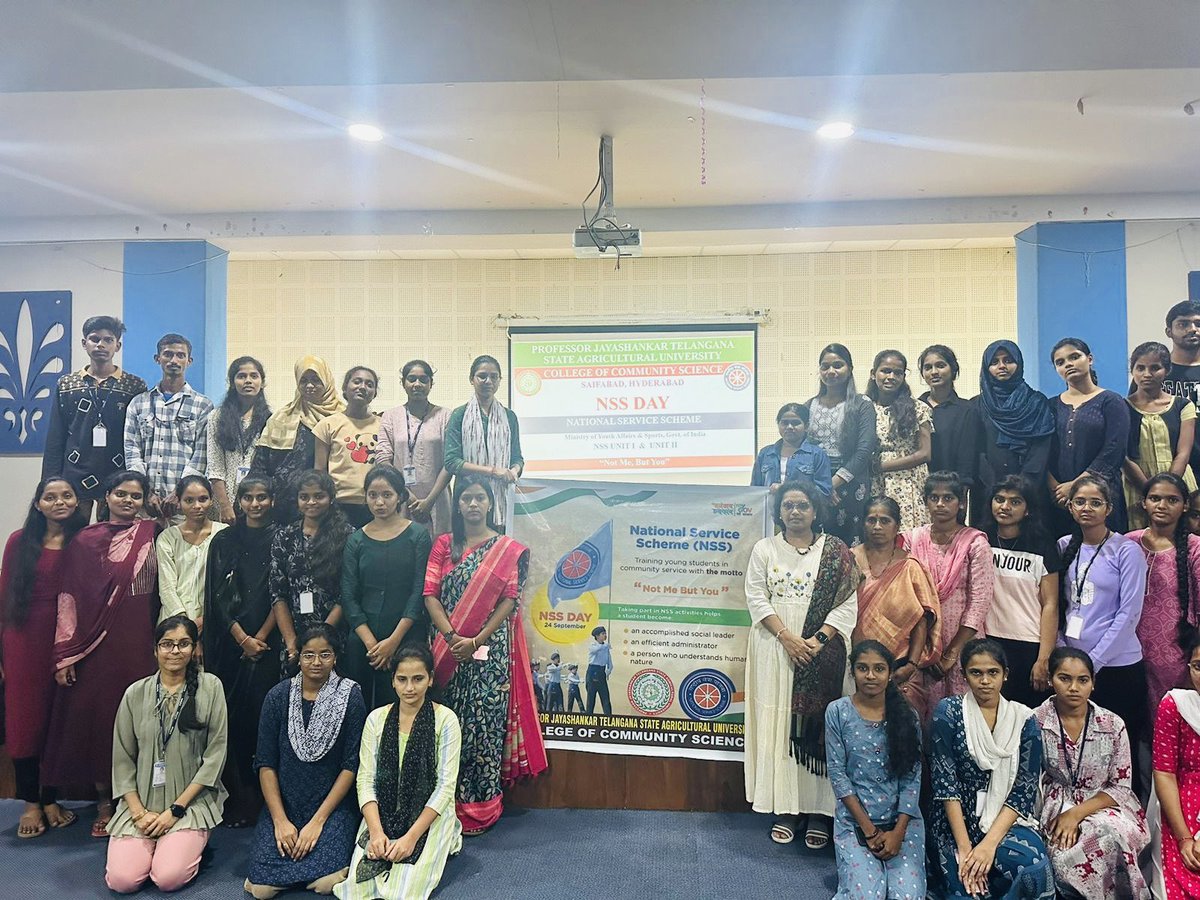 CCSc_NSS's tweet photo. NSS day celebration at CCSc, PJTSAU on 24.09.2024

#NSSDay2024 #NSSday 
@PjtsauIndia @ccschyd @supta_FDNT https://t.co/g9Awf2ghoS