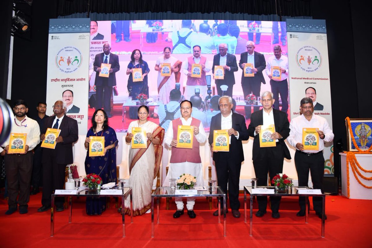 MoHFW_INDIA's tweet photo. #HealthForAll 

Union Minister of Health and Family Welfare, Shri @JPNadda addresses 4th Anniversary Ceremony of the National Medical Commission

Encourages NMC to achieve the target set by Hon’ble Prime Minister of India of adding 75,000 medical seats over the next 5 years to meet the growing demand of aspiring medical professionals

National Medical Register is a dynamic database for all allopathic doctors which has already received about 20,000 applications: Shri JP Nadda

“Recent efforts towards serving public health especially the Family Adoption Program will prepare MBBS students to become more humane and skillful clinicians”

https://t.co/zBhS8Hntsy