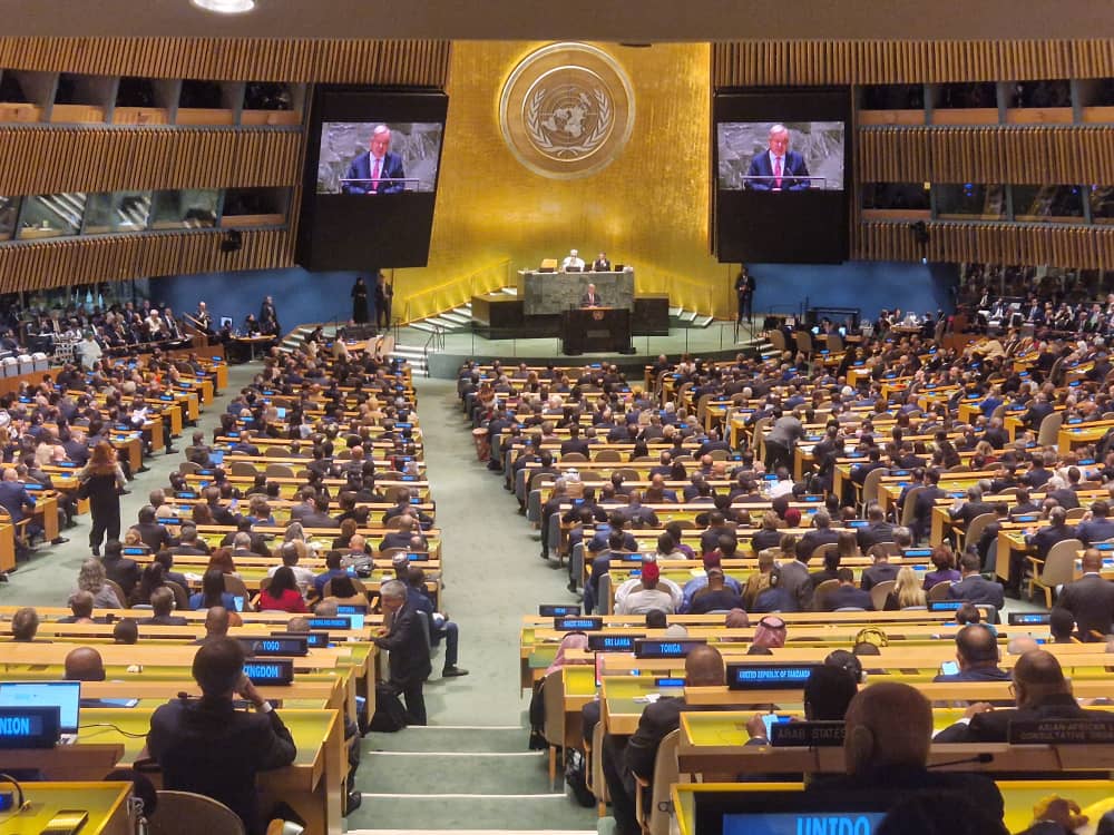 Asistimos a inauguración Segmento Alto Nivel del Debate General #AGNU79

#Cuba seguirá denunciando las arbitrarias medidas coercitivas unilaterales vs pueblos del Sur y abogando por sistema internacional equitativo y democrático, donde paz y desarrollo sostenible sean alcanzados