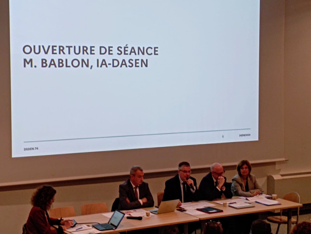 Cadres 74 réunis ce matin à Cruseilles. Politiques nationale et académique évoquées dont école inclusive, TSLA,  climsco, harcèlement, égalité des chances, LV,  sport scolaire, lycée pro... Tous engagés pour ne laisser personne au bord du chemin <a href="/acgrenoble/">Académie de Grenoble</a> <a href="/DSDEN74/">DSDEN 74</a> <a href="/HeleneInsel/">Hélène Insel</a>