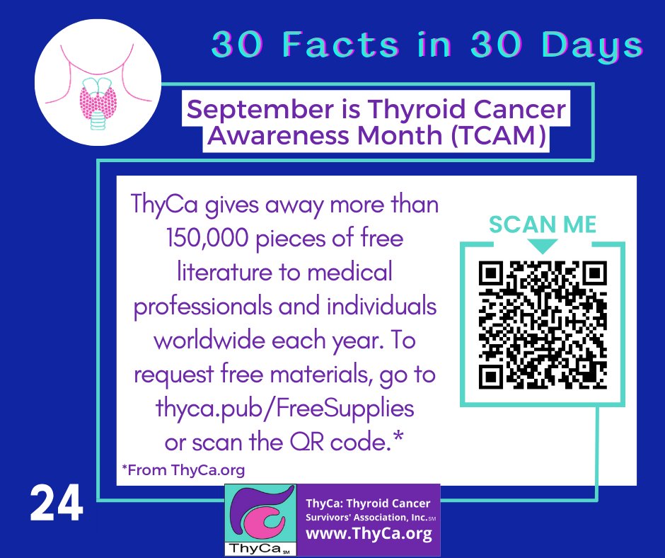ThyCaInc's tweet photo. September is Thyroid Cancer Awareness Month. Help us spread the word about thyroid cancer. For support & education, go to https://t.co/7jbZT1ayvb
#TCAM #ThyroidCancer #ThyCa #ThyroidCancerSurvivor #ThyCaSurvivor #ThyroidCancerWarrior #ThyCaWarrior #ThyCaConf24 https://t.co/aPxMrdiA4Y