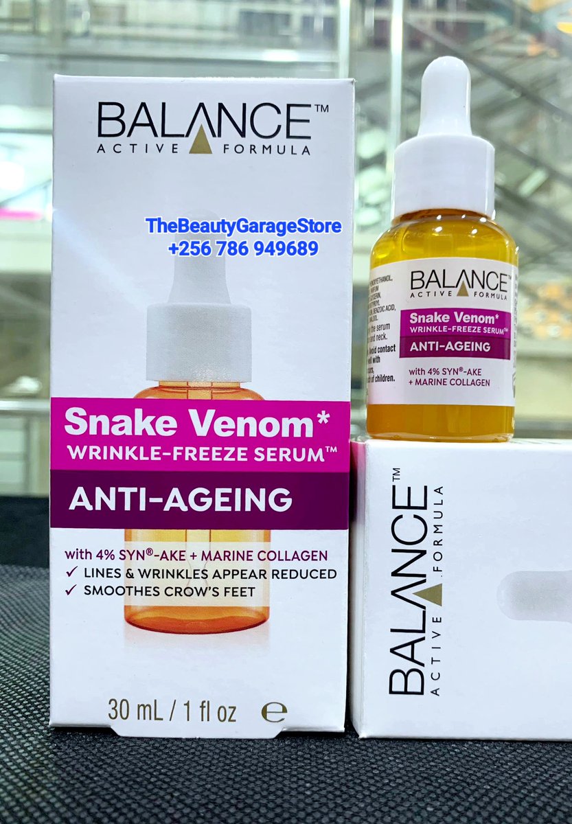 TriciaWoolley1's tweet photo. Most powerful antiageing serum,shrinks wrinkles faster than any other serum you're likely to use out there. 
Contains 4% SYN-AKE a synthetic peptide that imitates venom.
•Order Online 🛒 https://t.co/1Y0vwC5vVn
•Visit us at Kooki Tower Level 4 Shop 448
+256 774981981 https://t.co/BMS9GegfmW